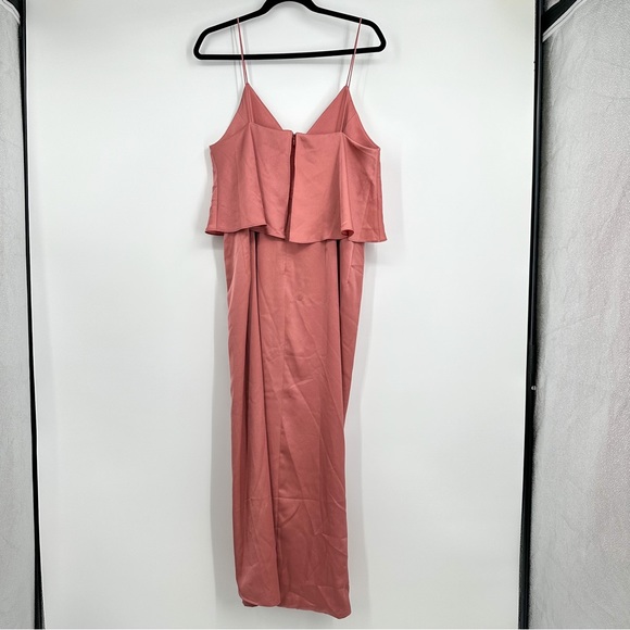 Shona Joy Luxe Frill Satin Wedding Guest Cocktail Dress Rose Women US 8 - Picture 11 of 11